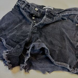 Abercrombie & Fitch Curve Love The Dad Shorts Women's 28 Black Denim High Rise